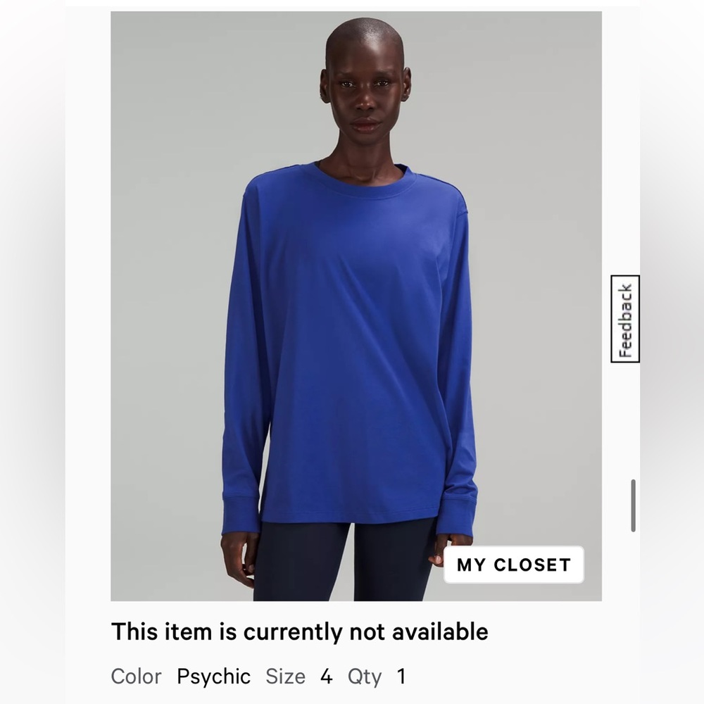 NWT lululemon all yours long sleeve tee psychic size 4